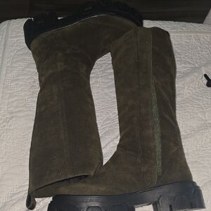 Chic Olive Knee-High Boots